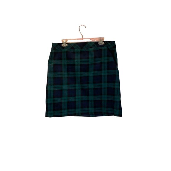 Talbots women’s green tartan plaid fully lined skirt S/16 P - Picture 1 of 4